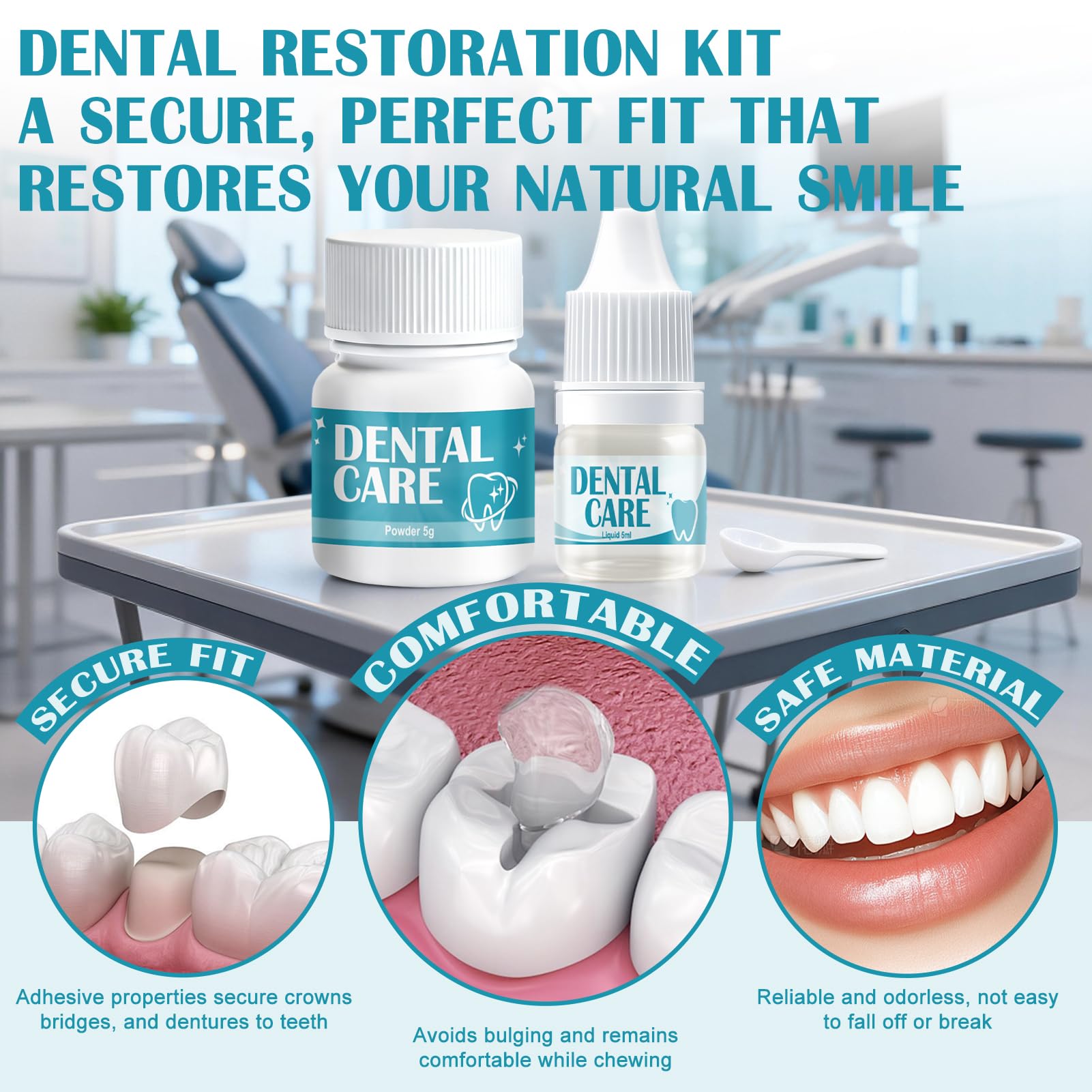 Cemento Dental Composite para Corona y Puente Rellenar Caries