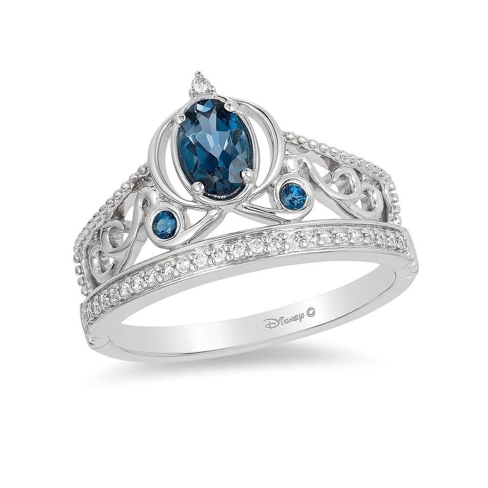 ミュージシャン TOY RING CROWN LIGHT BLUE Disney Treasures Lilo & Stitch London Blue Topaz & Diamond