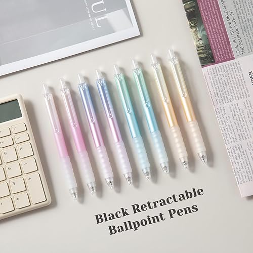 Miniatura 5 de Aisibeiger Bolígrafos de tinta negra, bolígrafos de escritura suave, punta media de 0.039 pulgadas, bolígrafos de oficina con agarre súper suave (12