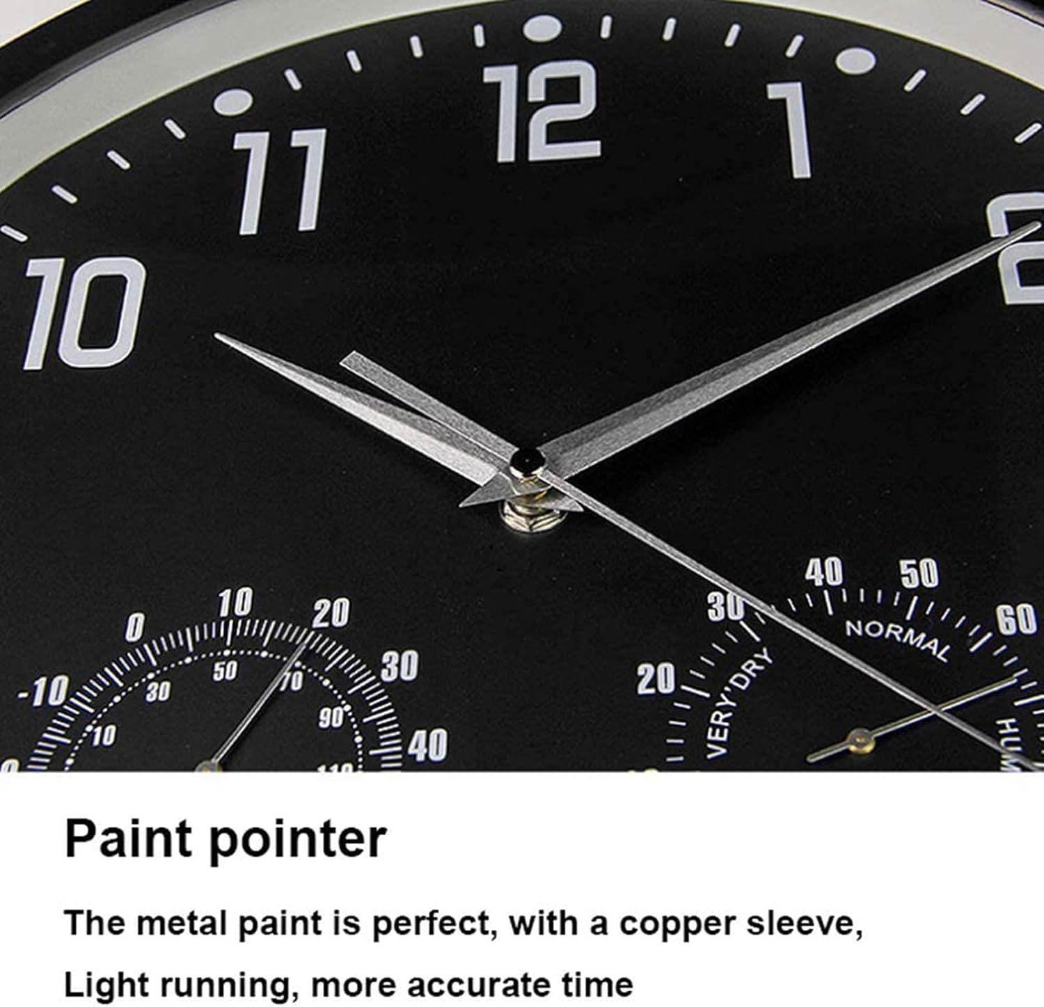 Garden Clocks Outdoor Waterproof, Precise Mute Ornament with Temperature and Humidity Outdoor Clocks for The Garden Wall Mounted