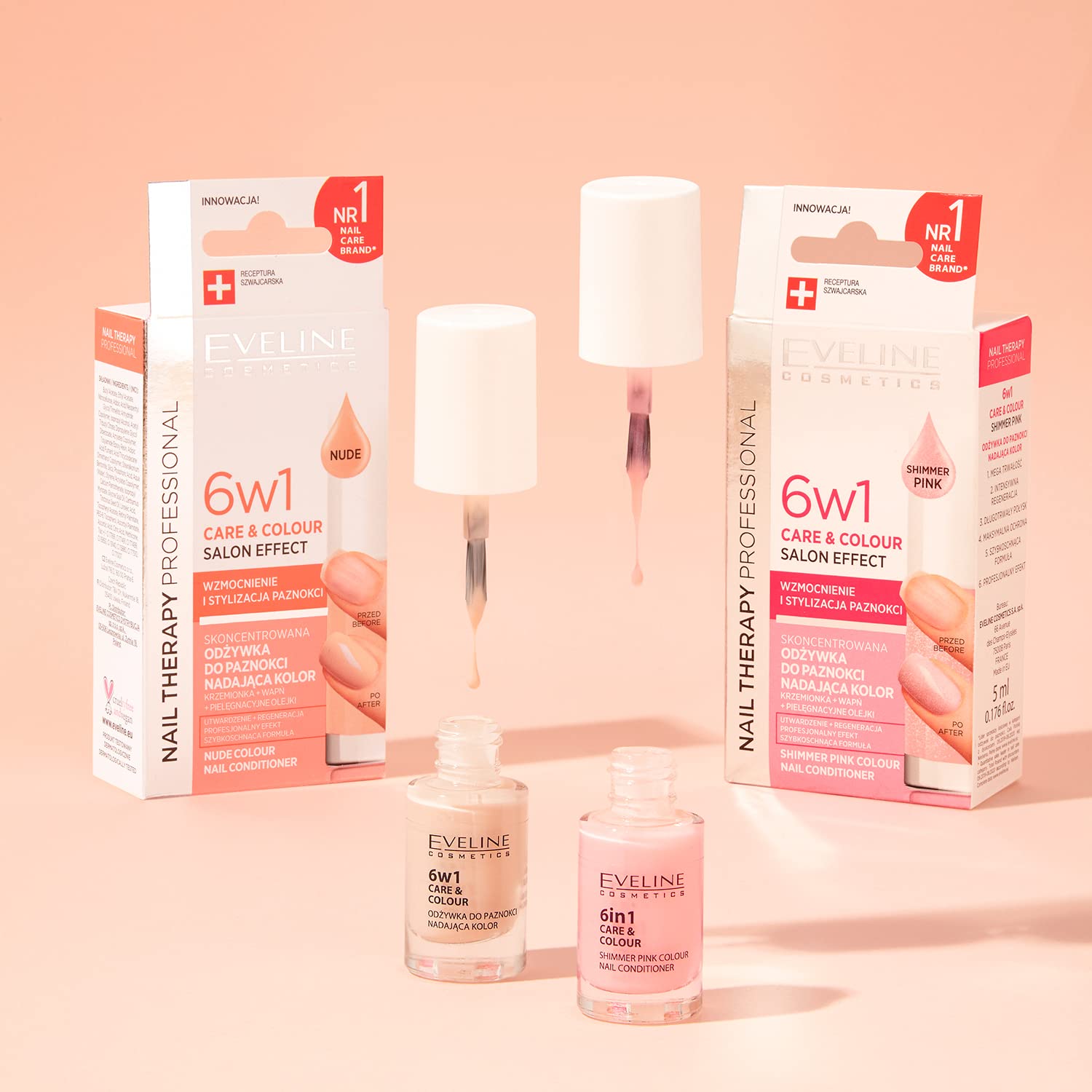 Eveline Cosmetics Nail Therapy Professional Concentrated Nail Conditioner with Color - Nude, 5ML | Nourishing Nail Treatment with Colour&Double Strong Complex for Strength and Shine - Image 2