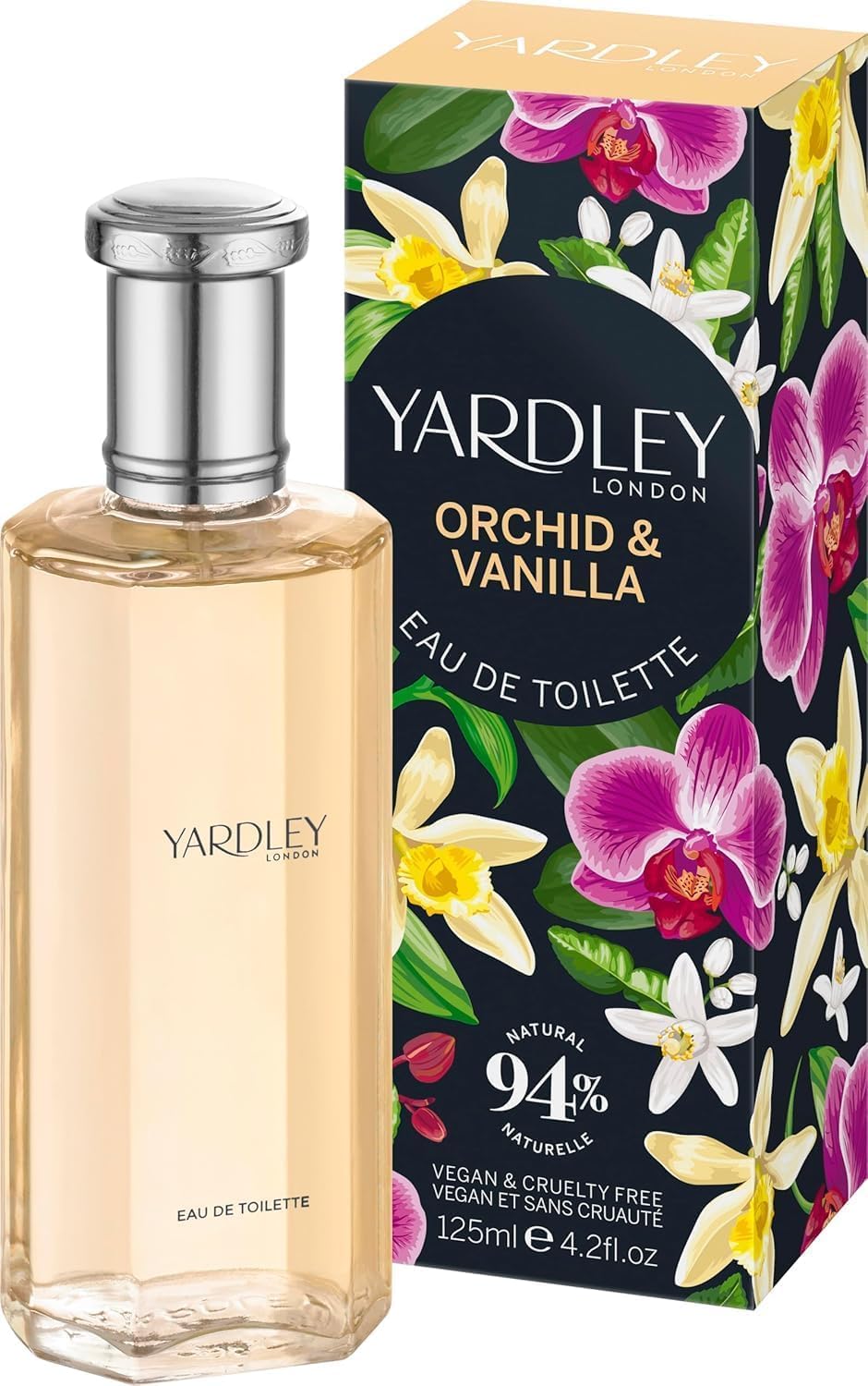 Yardley London Orchid Vanilla Eau de Toilette, Sweet Floral, 125ml