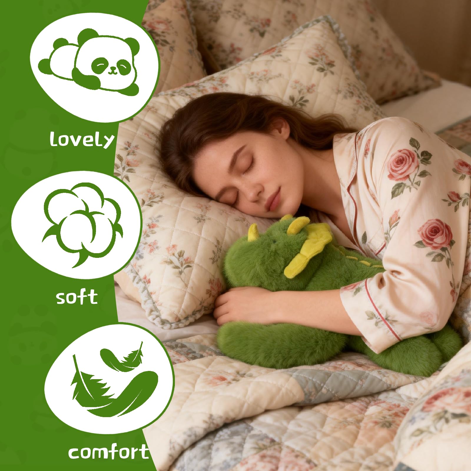 Weighted Dinosaur Plush Teddy, Soft Stuffed Animal Plushies, Cuddly Toy for Comfort & Relaxation - Image 4