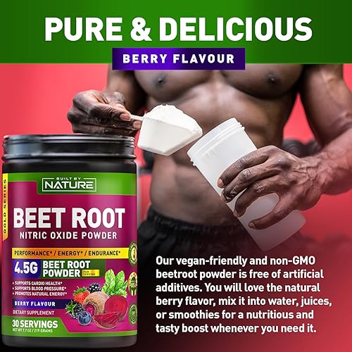 Miniatura 9 de Suplemento en polvo de óxido nítrico de raíz de remolacha – Remolacha orgánica súper estimulante de rendimiento alimentario para circulación,