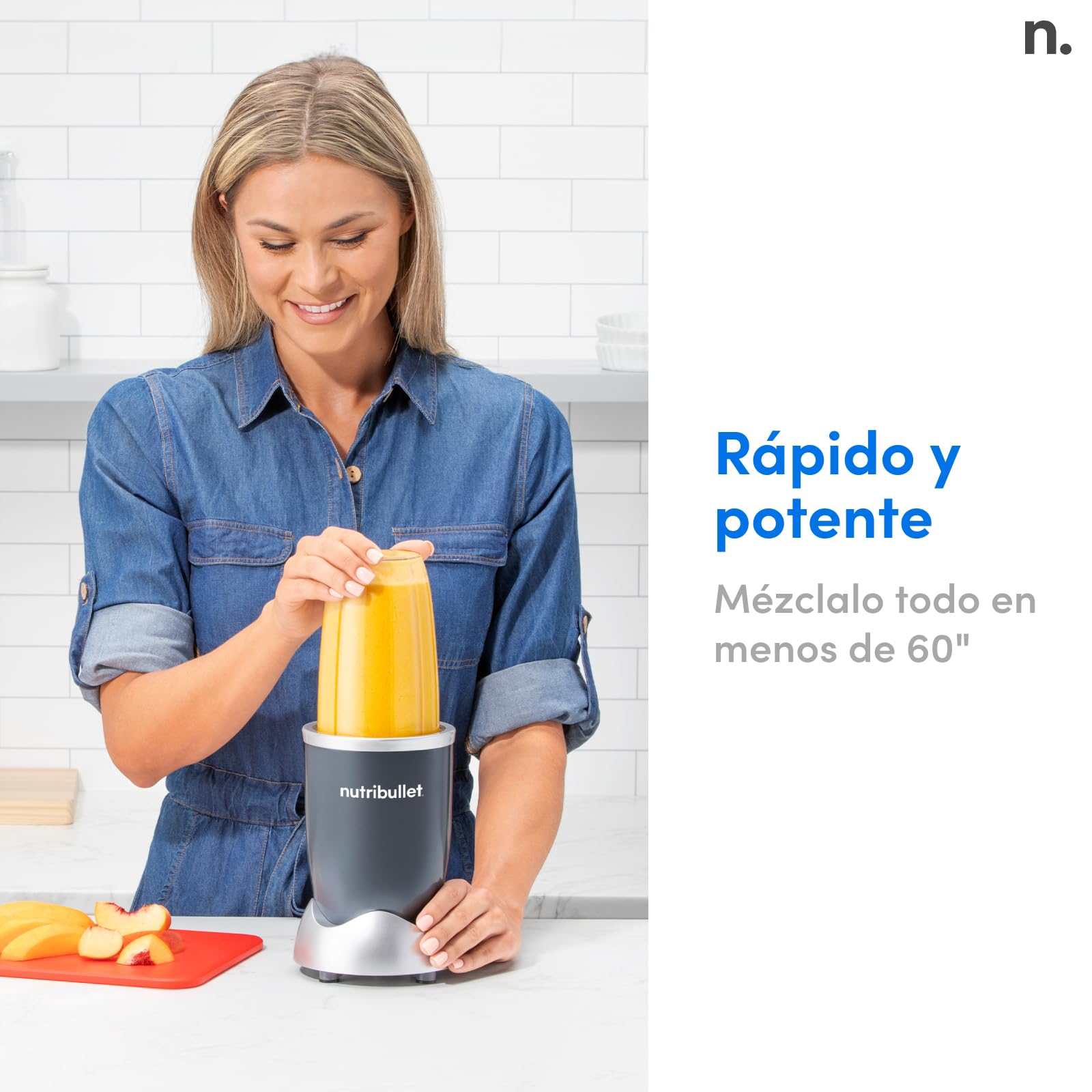 nutribullet Original 600, batidora personal, batidora multifuncional y licuadora, 600 W de potencia, NB603DG, Paquete Básico