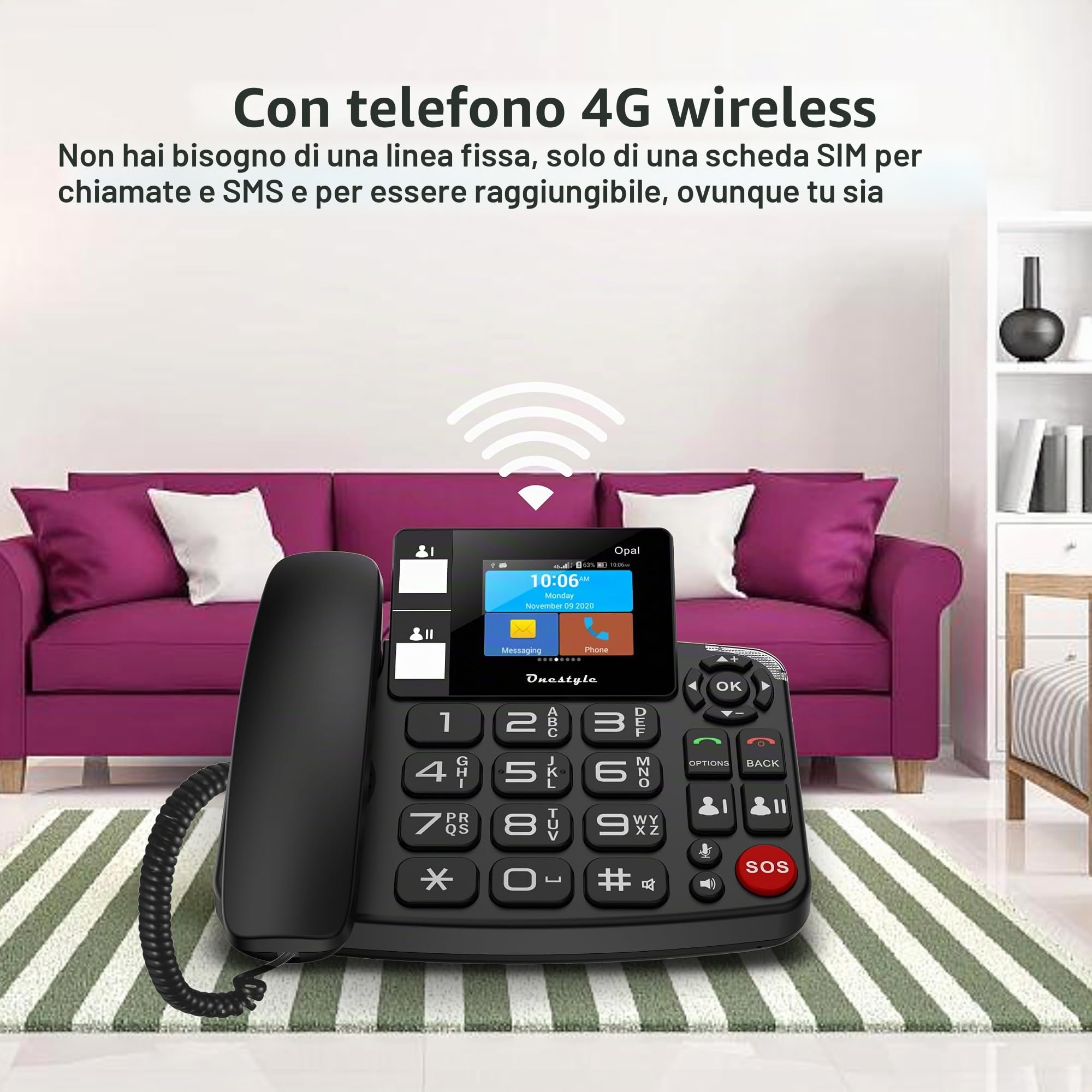 Onestyle SIM Desktoptelefon Opal schwarz (UNISOC SL8521E Dual Core)