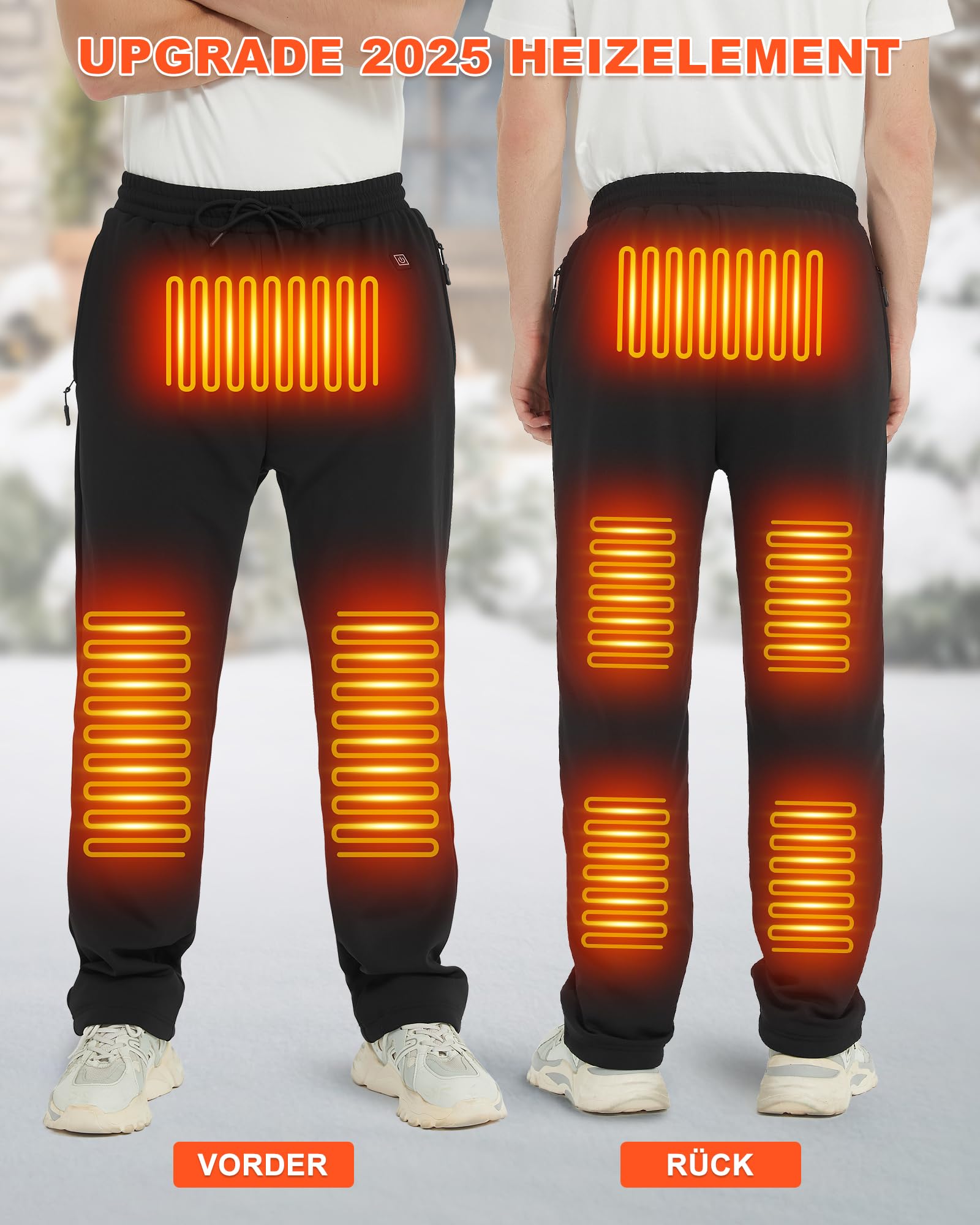 FERNIDA Beheizbare Hose für Herren Damen, Beheizte Hose mit Power Bank, Elektrische Heizhose für Outdoor Joggen, Angeln, Skifahren, Radfahren