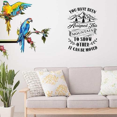 Miniatura 4 de Calcomanías decorativas de vinilo para pared, con texto en inglés "You Have Been Assigned This Mountain to Show Others It Can Be Moved", calcomanías