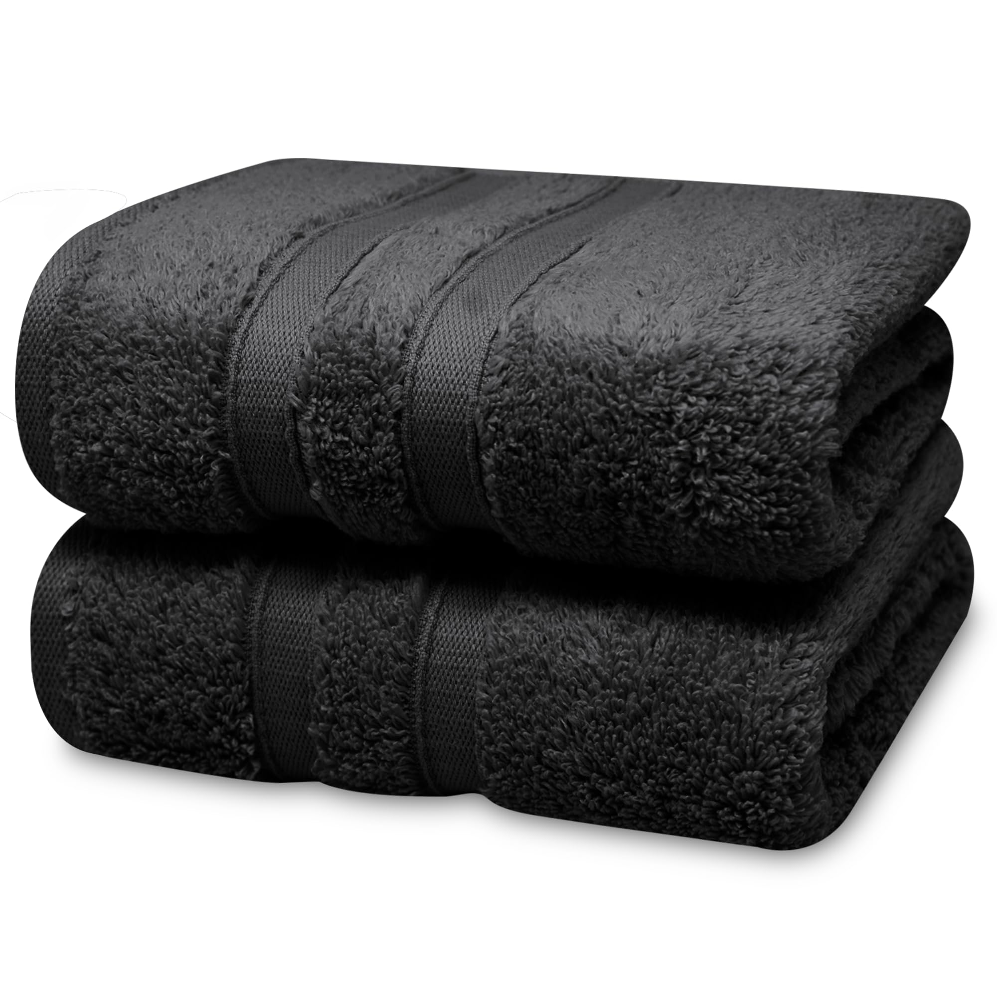 Towelogy Noir Black Zht_09 Premium Hand Towels - 100% Zero Twist Cotton Ultra Soft & Highly Absorbent Tear & Fade Resistant 50X80cm (2, )