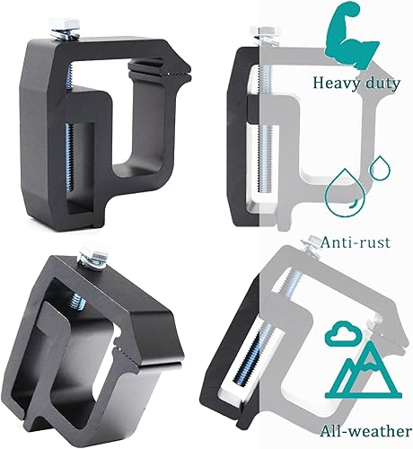 Miniatura 2 de Paquete de 4 abrazaderas de montaje para tapa de camión, abrazaderas de carcasa de camioneta, abrazaderas de escalera resistentes para Ford F150
