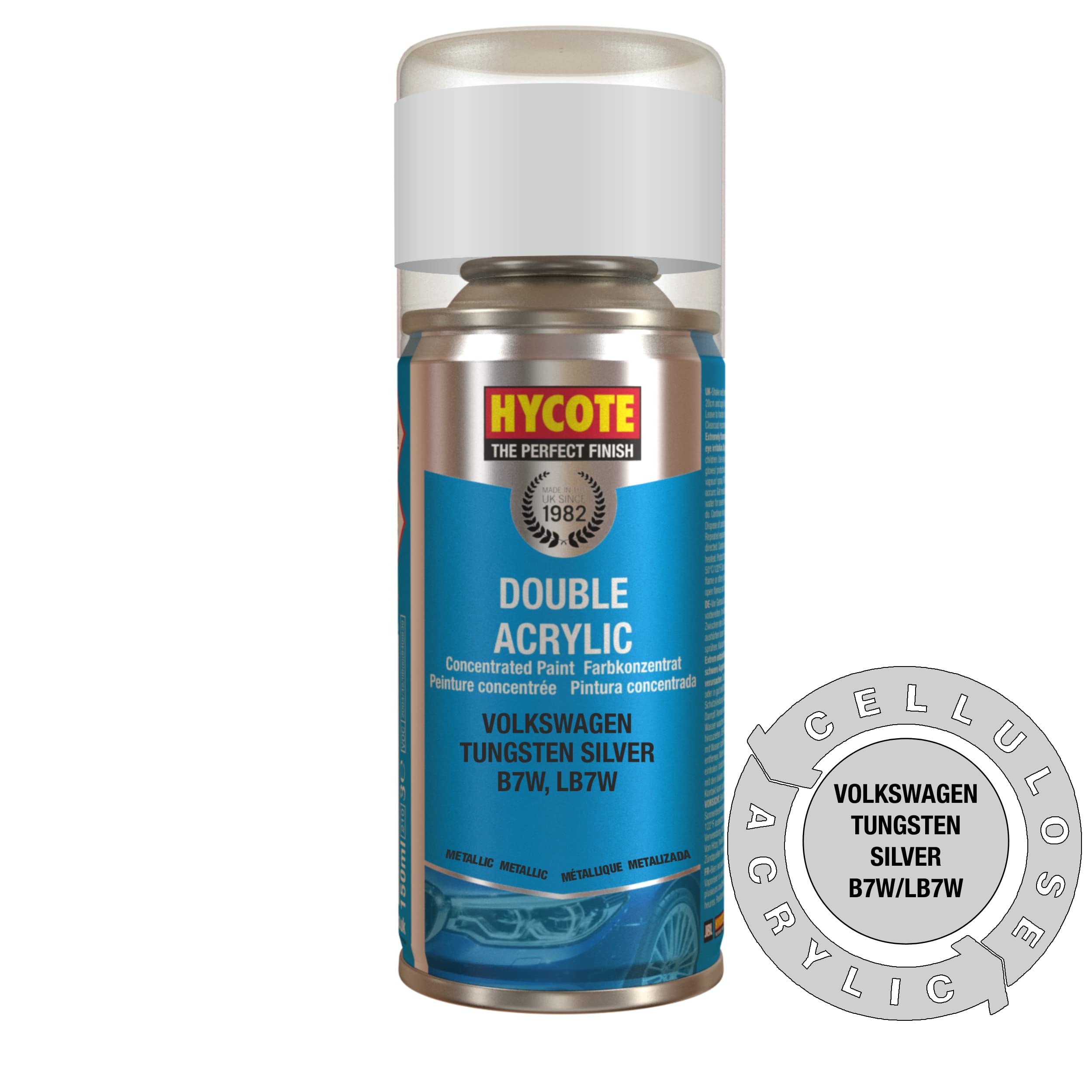 Hycote VW Tungsten Silver Fast Drying Aerosol Spray Paint 150ml XDVW610 Car