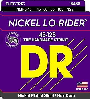 DR Strings NICKEL LO-RIDER™ - Nickel Plated Bass Strings: 5-String Medium 45-125