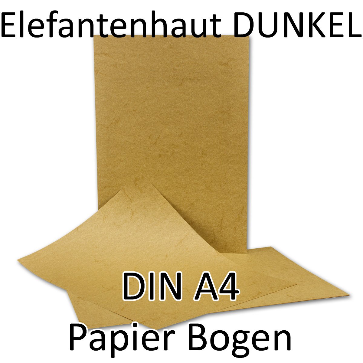 300 Stück DIN A4 Papier Bogen - 21 x 29,7 cm - Elefantenhaut DUNKEL - 110 Gramm/m² - Urkundenpapier - Speisekarte - beschichtet
