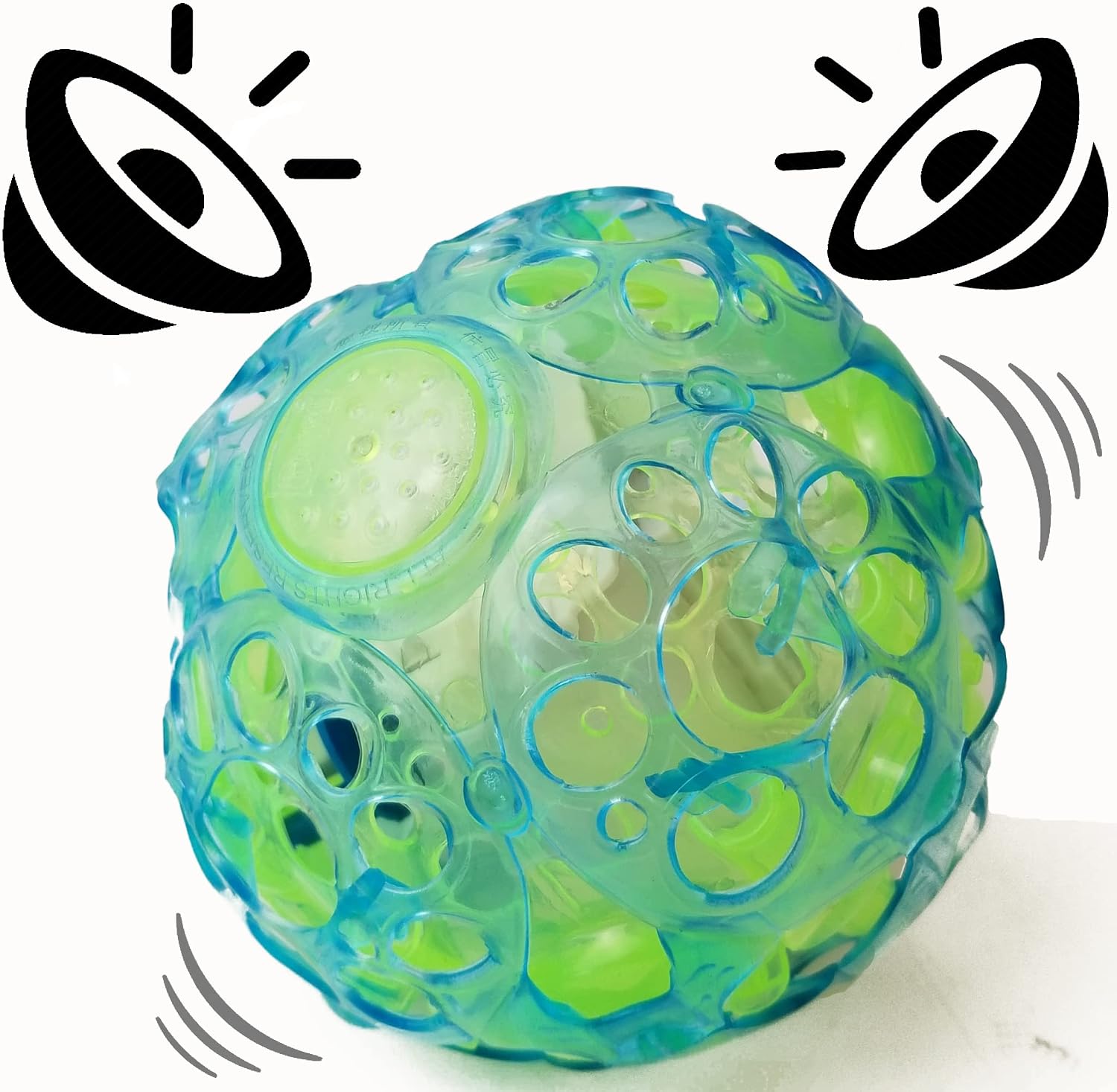 Haktoys Light Up Bouncing Ball (2-Pack), 4” Vibrating Crazy Fun Toy with Flashing Bright Lights, Music and Sound (Batteries Not Included)