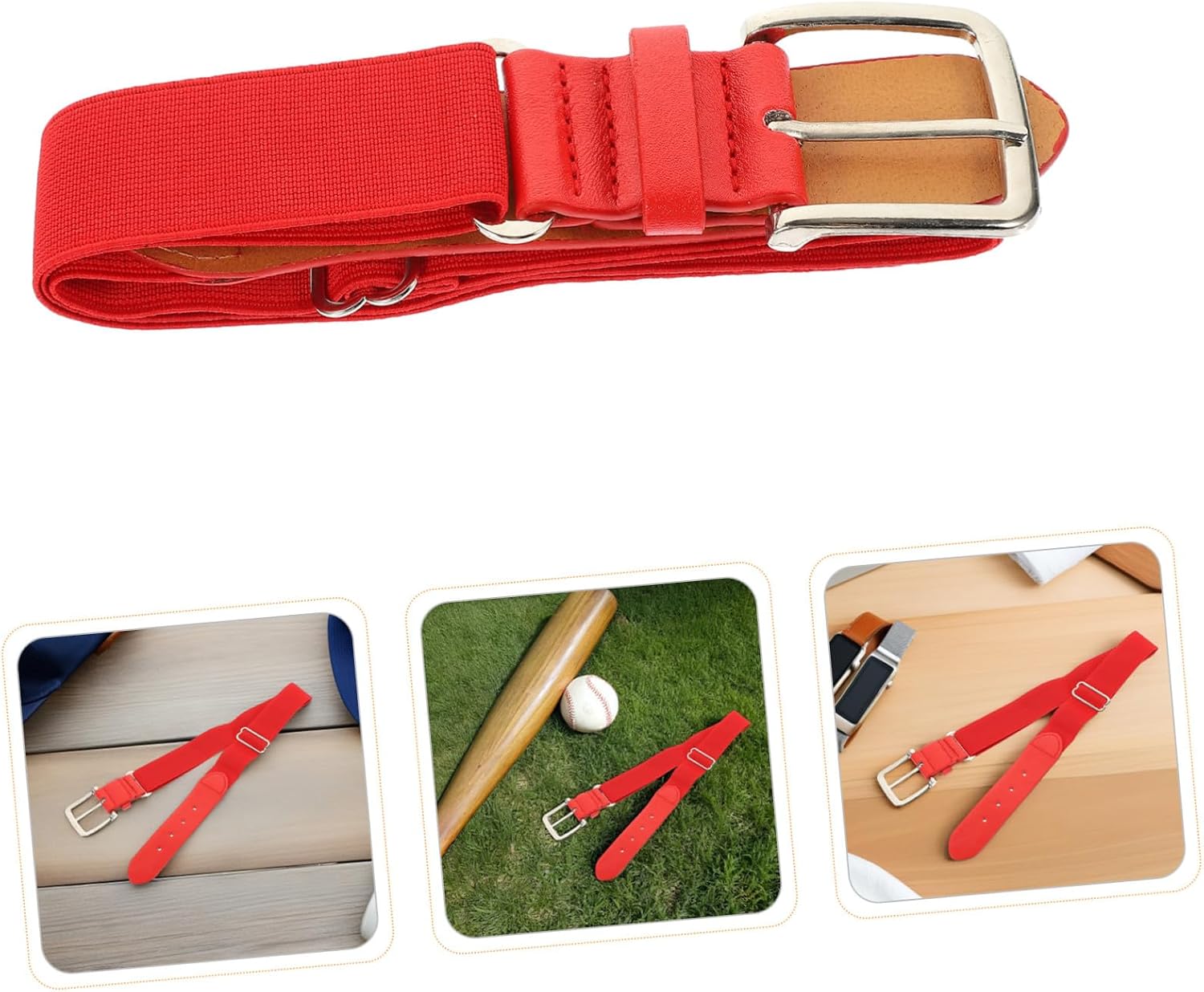 FRCOLOR 2pcs Elastic Baseball Belt for Youth and Adult Softball Gear, Adjustable Pu Leather Sports Waistband, Elastic Softball Belt for Boys and Outdoor Practice
