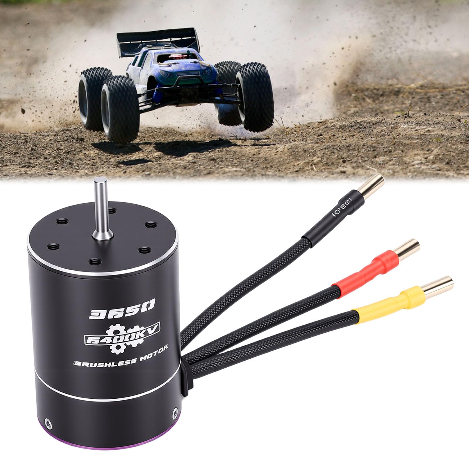Motore Spazzolato Regolatore di Velocità, 6400 KV 46080 Giri/Min in Lega di Alluminio in Rame per Auto RC Camion Barca