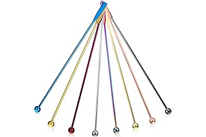 7.5 Inches Glass Stir Sticks Set of 8, Reusable Multicolor Swizzle Glass...