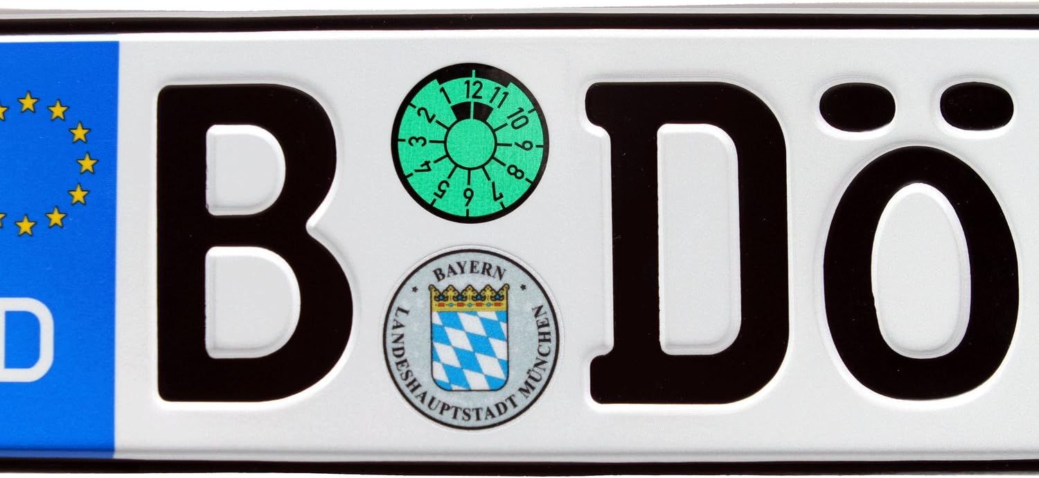 German Euro Plate with Registration Seals - Euro (EU) Style - Random Characters