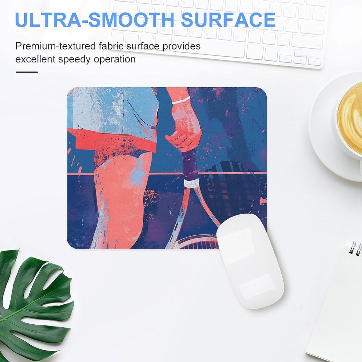 Mouse Pad Holding A Tennis Racket Mouse Pads for Wireless Mouse Desk Accessories Gaming Mousepad with Non-Slip Rubber Base Waterproof Mouse Mat for Desk Laptop Office 20 * 25cm image 3