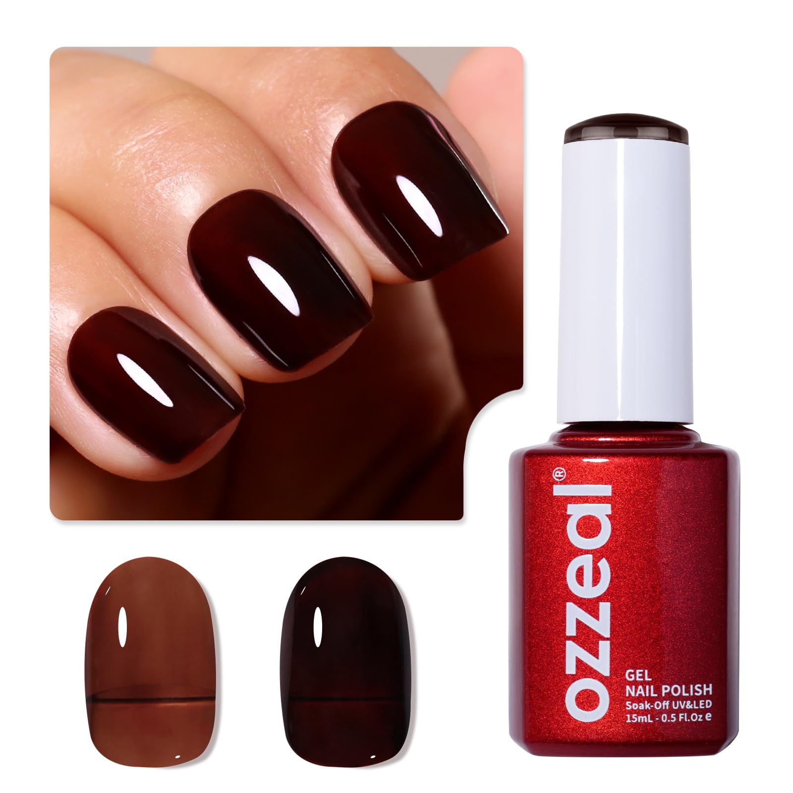 Ozzeal Gel Polish - 0.5 Fl Oz Bright Coral Orange UV LED Soak off Nail Polish for Spring Summer Manicure Salon DIY Art — view 106