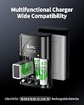 EBL Smart Rapid Battery Charger for AA AAA 9V Rechargeable Batteries Ni-MH Ni-CD, 4 Bay Foldable Plug Charger