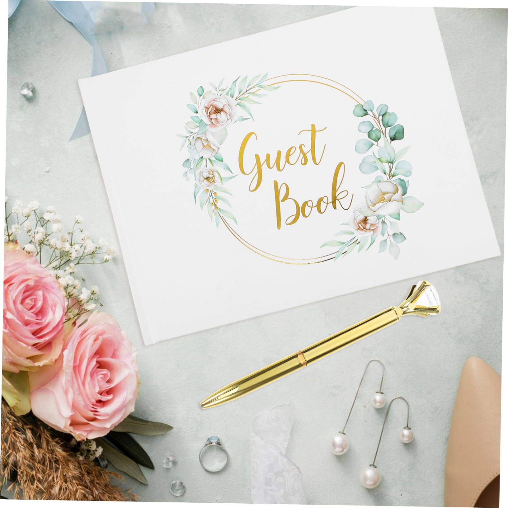 OSALADI Libro Degli Ospiti Matrimonio Album Ritagli Libro Delle Firme Per Ricevimento Pagine Ampie e Design Unico