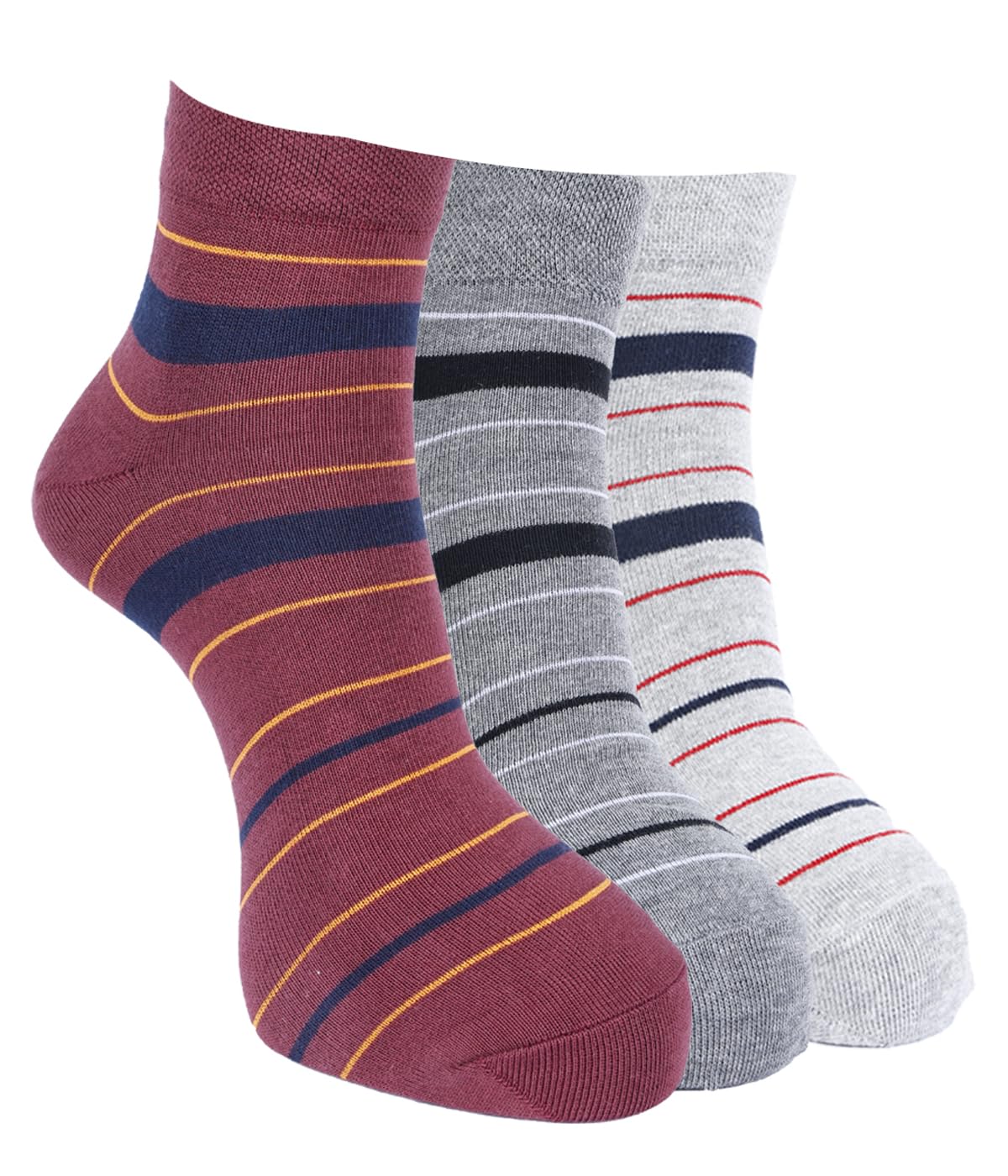force nxt BY Dollar Socks for Men Solid Ankle Length Cotton Socks, Free Size, Pack of 3 (Multicoloured)-picture-35