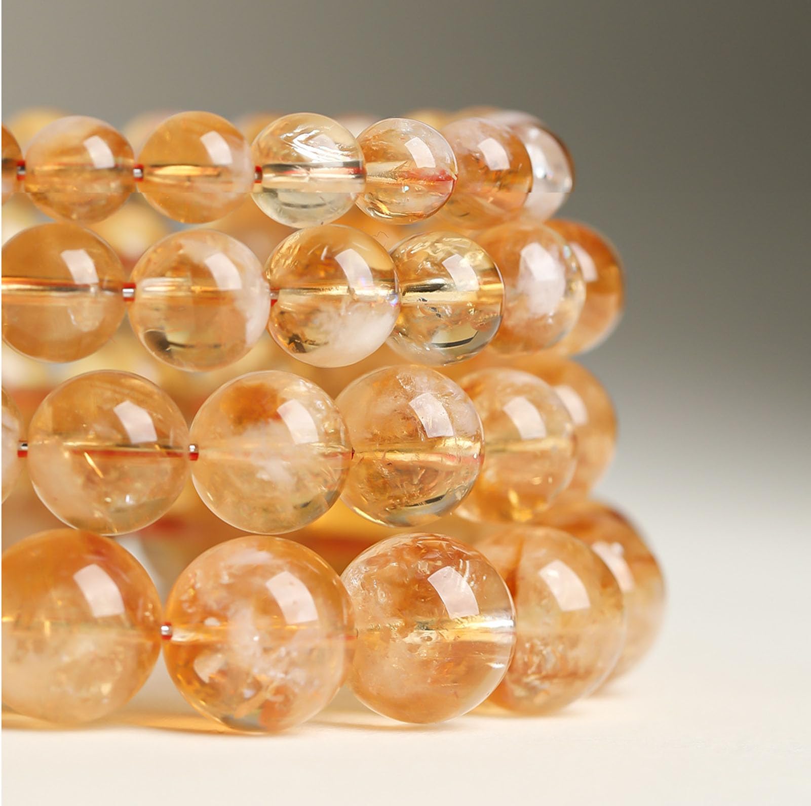 Bracciale in cristallo citrino fatto a mano per donna, bracciale da uomo | Bracciale curativo con perline elasticizzate naturali, regalo energetico dei chakra per donne uomini lui in 7-11 mm