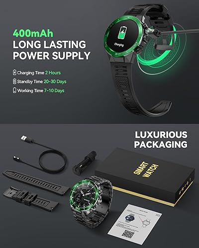 Miniatura 9 de SOUYIE Men's Luxury Smart Watch - 1.43" AMOLED Display Smartwatch with HD Bluetooth Calling, 400mAh 30-Day Battery, 100+ Sports Modes, Health