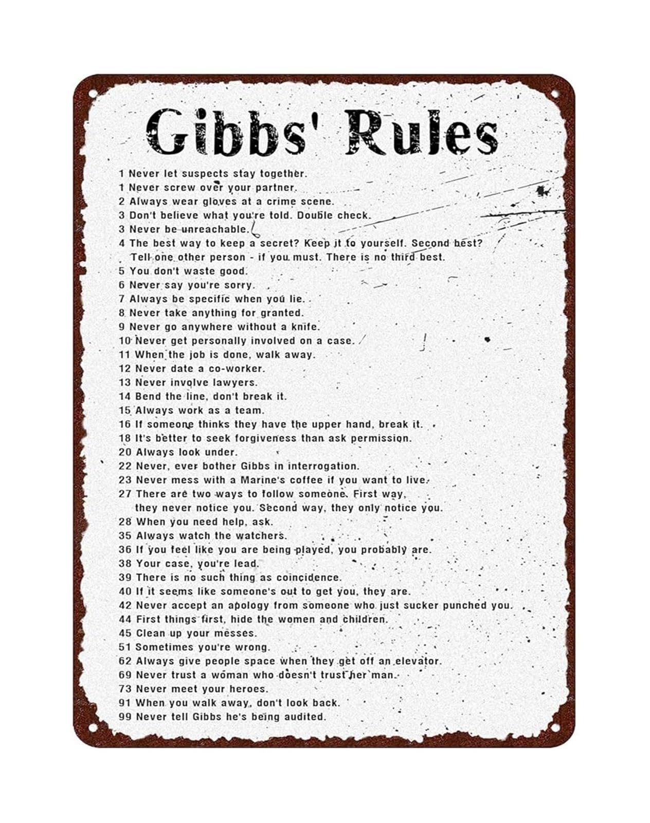 NWPNLXEA Rules of Life Motivational Metal Sign Vintage Wall-Art for Man Cave Study Room 8 X 12 in