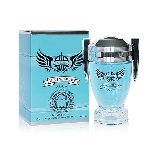 Miniatura 5 de META-BOSEM Invincible - Juego de 4 botellas de colonia para hombre, colección clásica, Eau de Parfum en espray natural, aroma fresco de aguamarina,