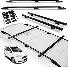 CHROMEMASTER | Roof Bars and Roof Rack Compatible with Ford Tourneo Courier 2014-2023 | Specific Kit for Transporting Cargo and Luggage on the Roof of the Car | Aluminium