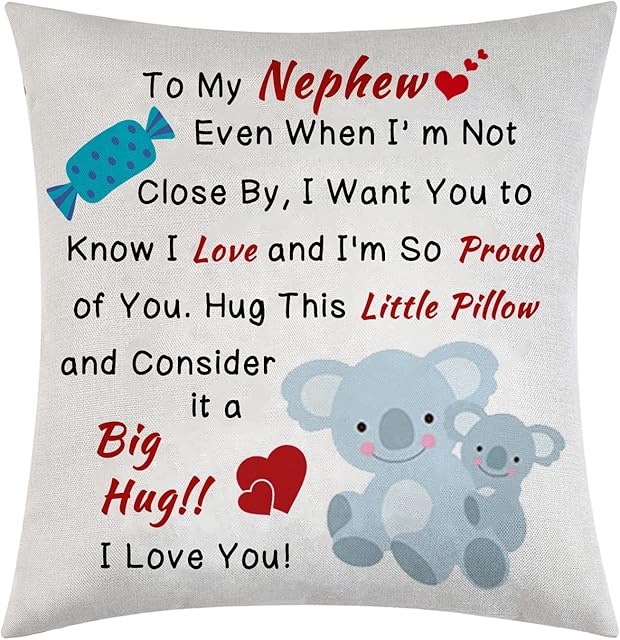 Nephew Gift From Aunt Uncle Graduation Gift For Girls Cushion Cover Birthday Gifts For Nephew Pillowcases I Love You Gift For Nephew (Nephew)