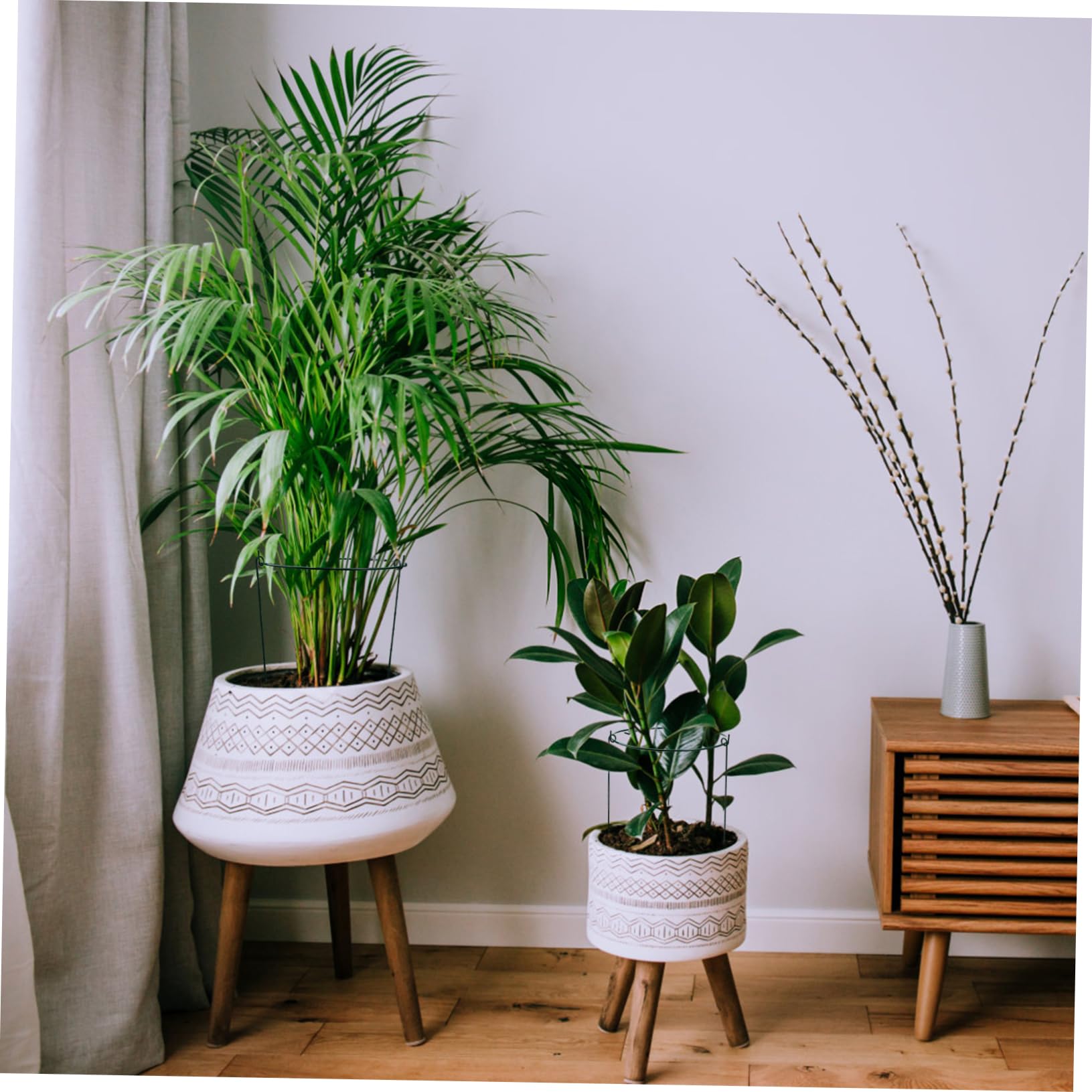 Lot De 3 Tuteurs pour Plantes Grimpantes Verts 25/40 Cm pour Jardin Et Intérieur, Supports Robustes en Fer Revêtu, Structure Compacte Et Détachable Adaptée Au Soutien Floral