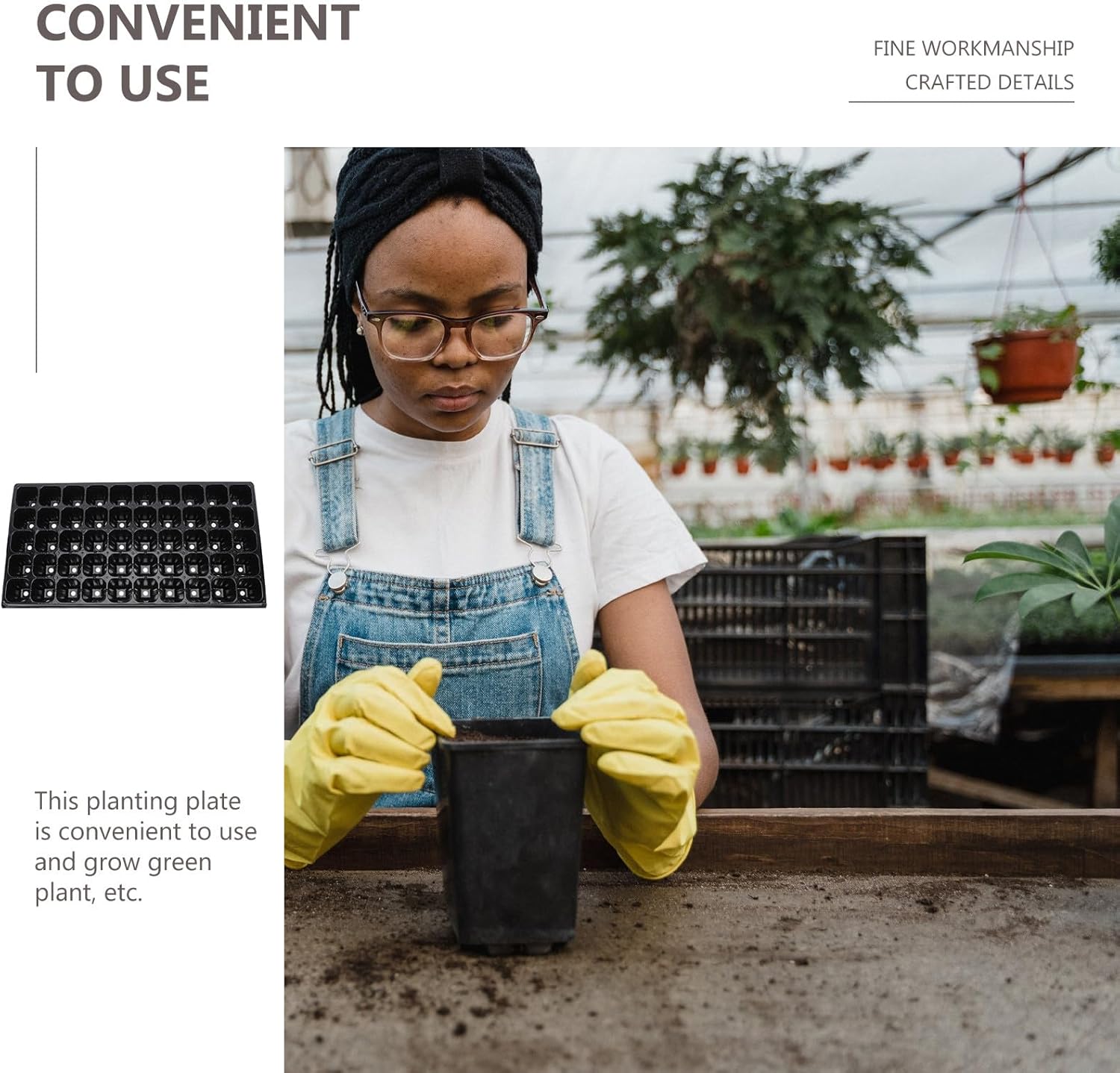 10pcs Thickened 50-Cell Vegetable Seedling Starter Trays Plant Germination Plates for Garden Planting and Seedling Propagation