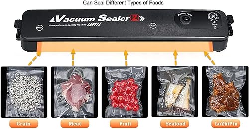Miniatura 2 de Máquina selladora al vacío, con 20 bolsas de sellado para almacenamiento de alimentos y Sous Vide, sistema automático de sellado de alimentos con