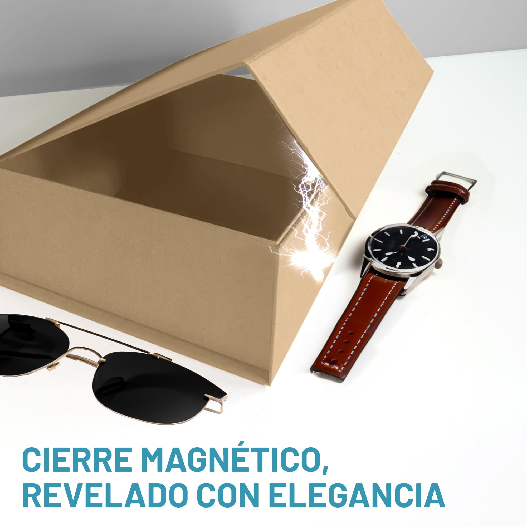 Caja de Regalo con Tapa - 31x22x7cm - 10 Piezas - Cajas Cartón para Regalos con Cierre Magnético - para Cumpleaños, Boda, Navidad, Nacimiento - Envoltorios Elegantes en Color Gris