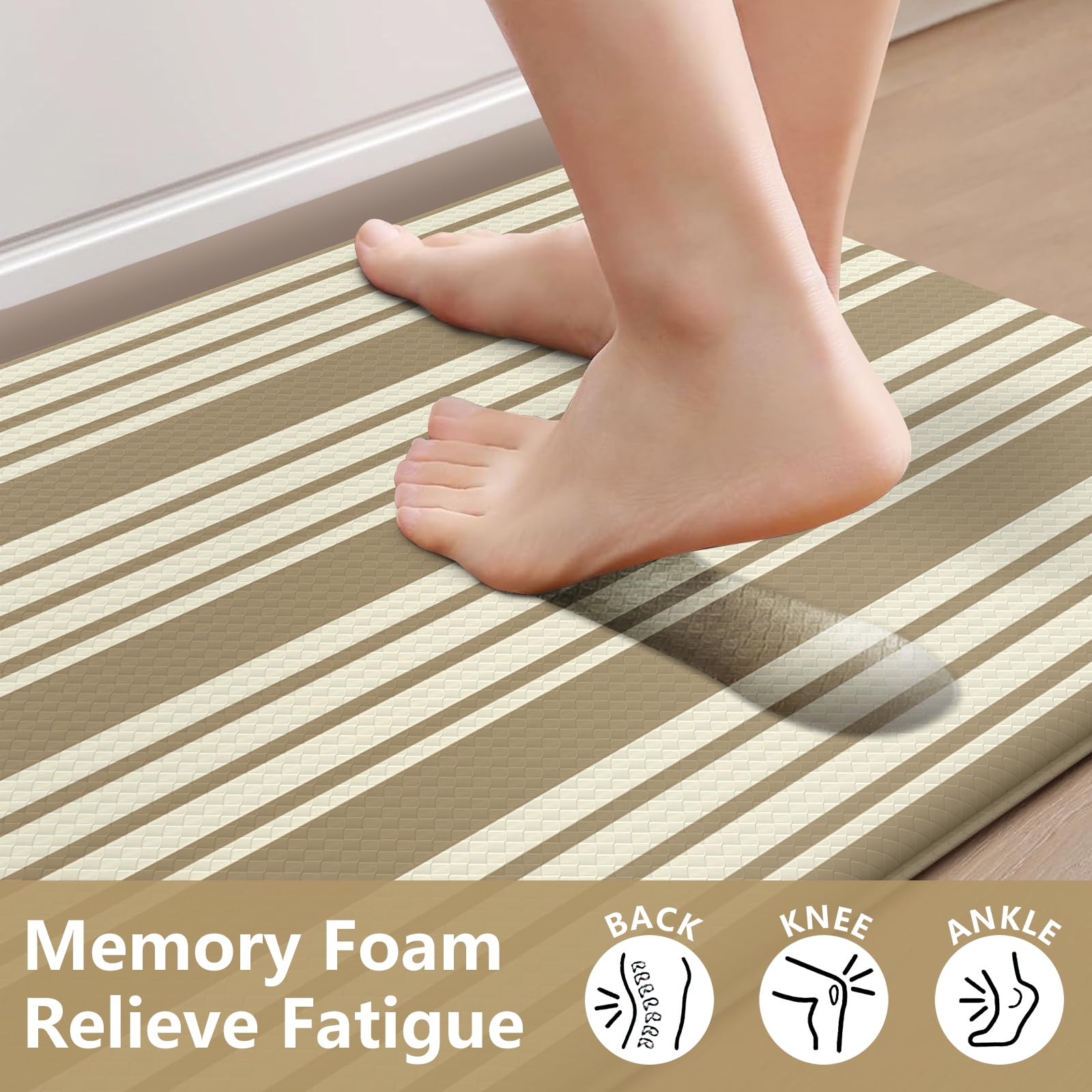 Ailsan Kitchen Mats Cushioned Anti Fatigue, Waterproof Non Slip Kitchen