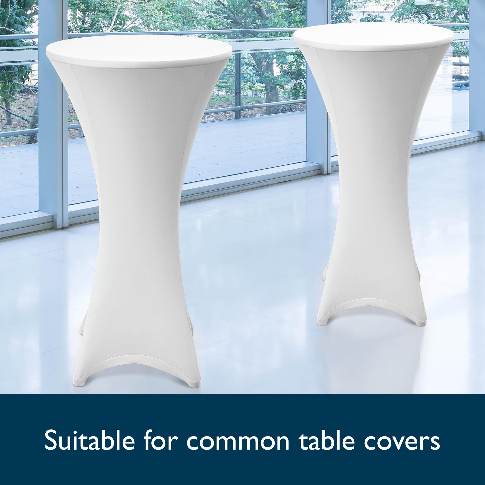 Beautissu Tavolo Alto Pieghevole Bar Bistrot con Piede Regolabile rotondo | Ø80cm bianco resistente alle intemperie montaggio facile staffa preassemblata da festa Altezza antigraffio stabile Bellini