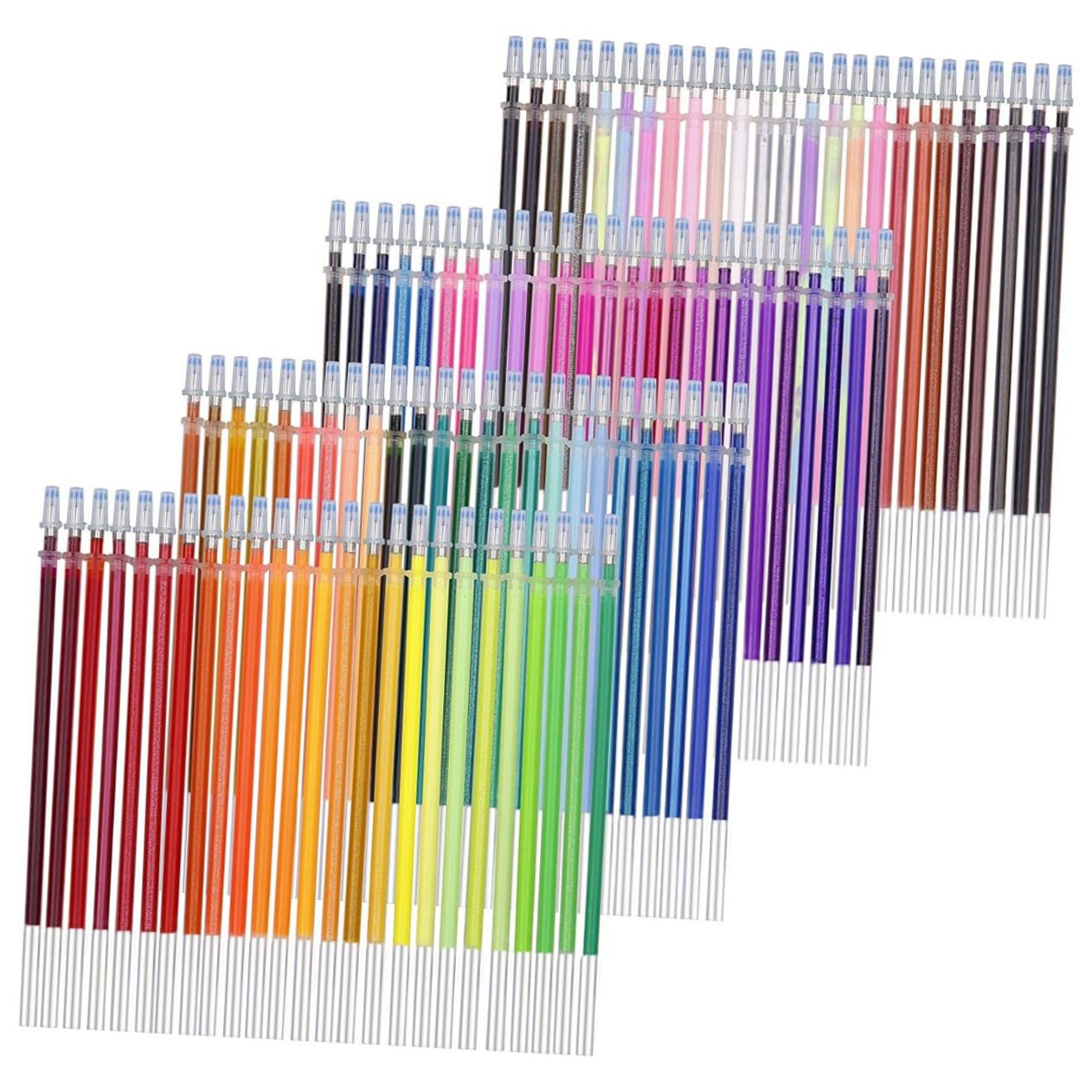 Sewroro 300 Pièces Recharge Stylos Gel Colorés Pointe Fine Encre pour Lisse Compatible Stylos Standards Fournitures Bureau et