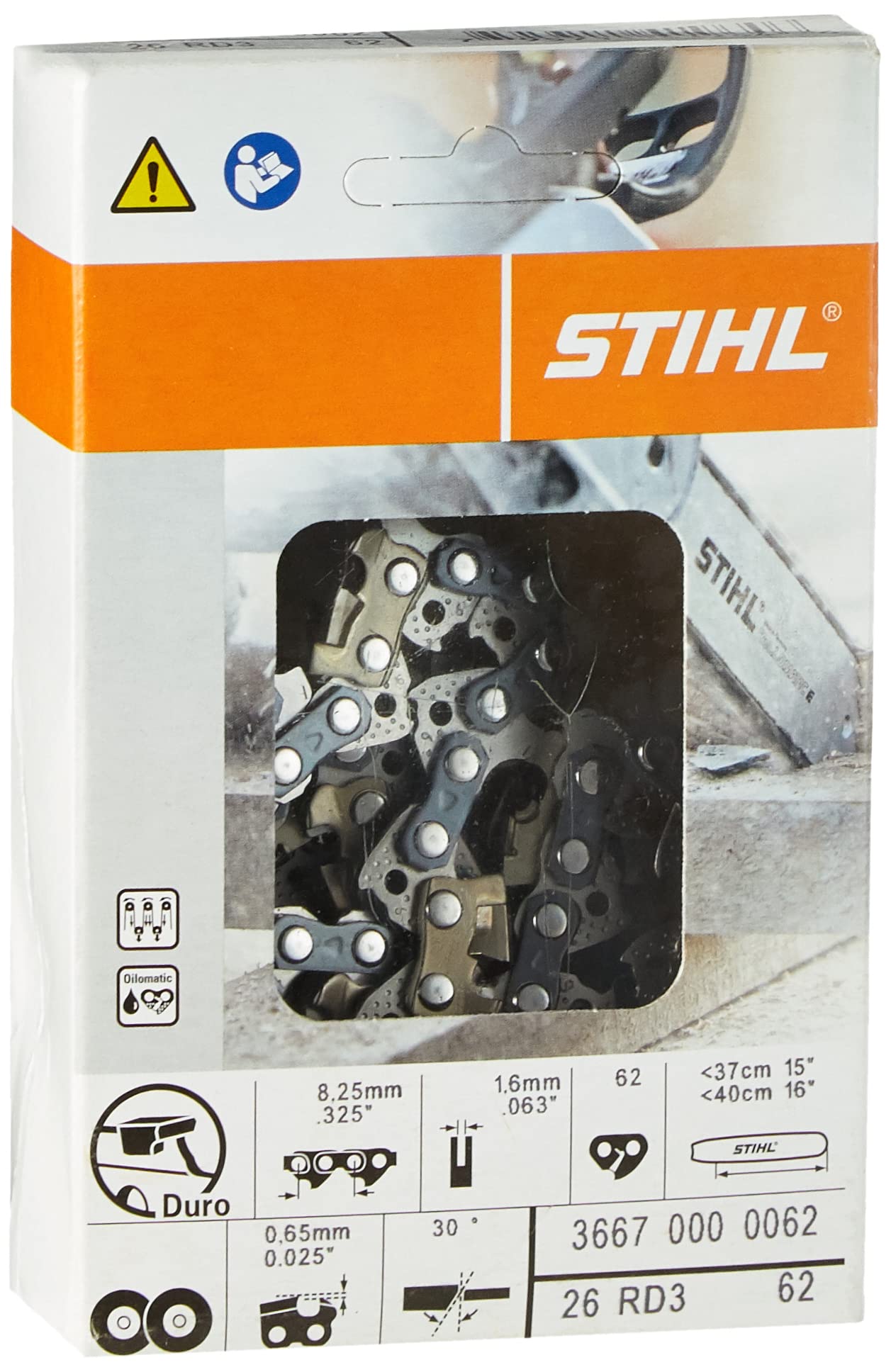 Catena Motosega WAR TEC 16" .325 .063 62 Maglie Per STIHL, Husqvarna, Homelite