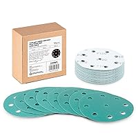 Vista 18 de Disco de lija de 5 pulgadas, 9 agujeros, grano 220, discos de lija con respaldo de película gancho y bucle, compatibles con lijadoras Festool