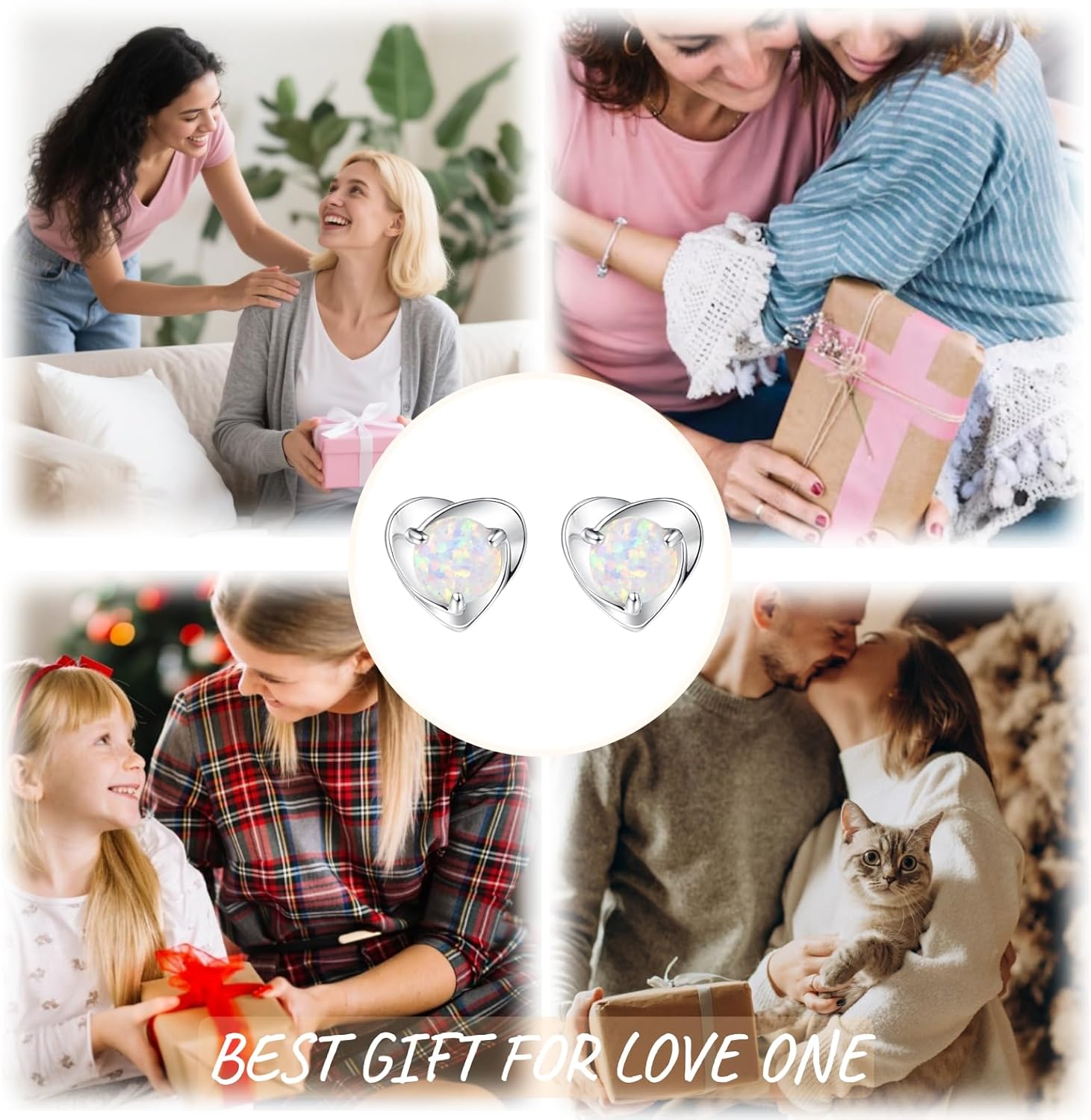 Dreamboat Heart Birthstone Stud Earrings Sterling Silver Birthstone Earrings Heart Earrings Jewelry for Women