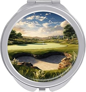 Makeup Mirrors,Golf Course Print Hand Mirror,...