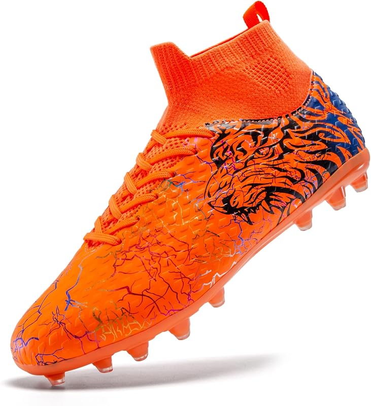 Kids Soccer Cleats Boys Youth Training Football Cleats Firm Ground | Toddler/Little Kid/Big Kid,Unisex Child Athletic Outdoor Girls High-Top Soccer Shoes