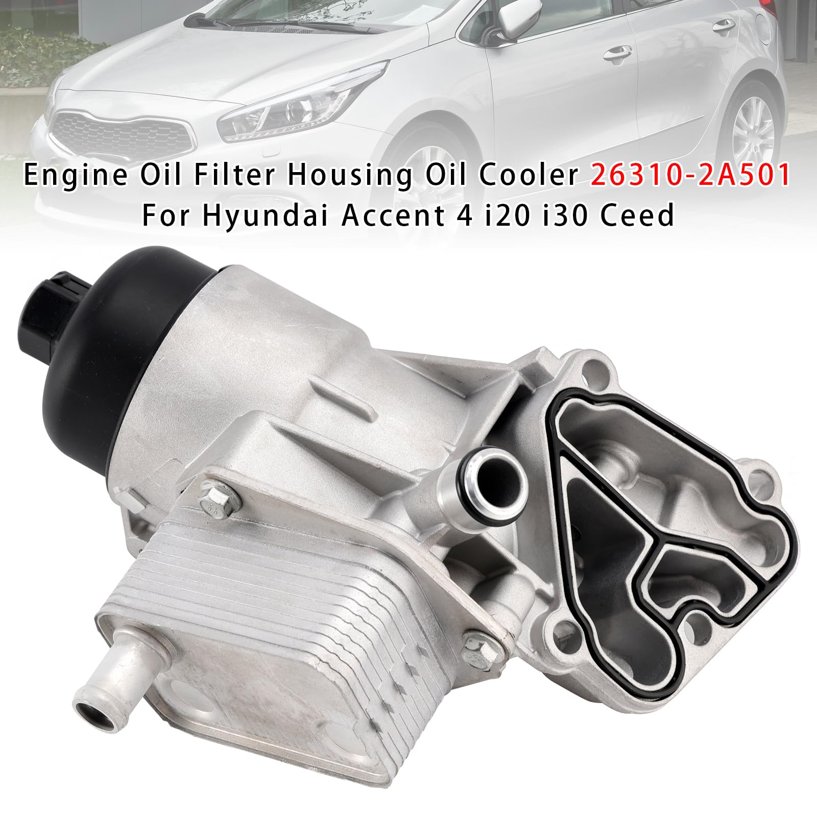 MAD HORNETS Engine Oil Filter Housing Oil Cooler 26310-2A501 Apto para Hyundai Accent i20 i30 Apto para KIA Ceed