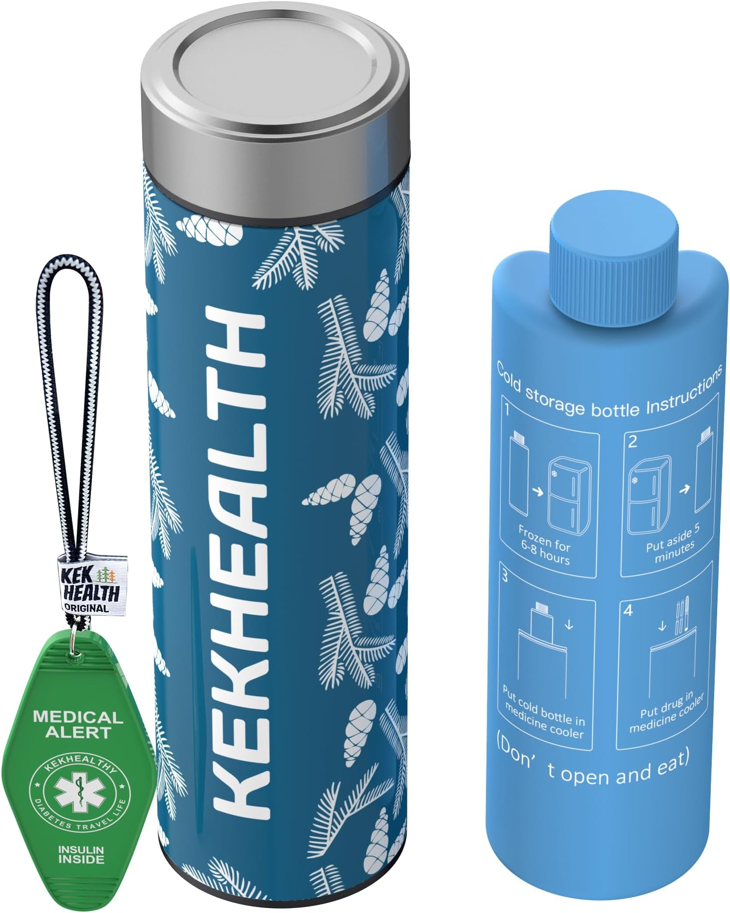 KEKHEALTH 60H Insulin Cooler Travel Case, Insulin Pens Case, Medicine Cool Bag with QR Medical Travel Tag, EpiPen Carry Case Diabetic Travel Kits with Biogel Ice Pack, TSA Approved(Hazel)