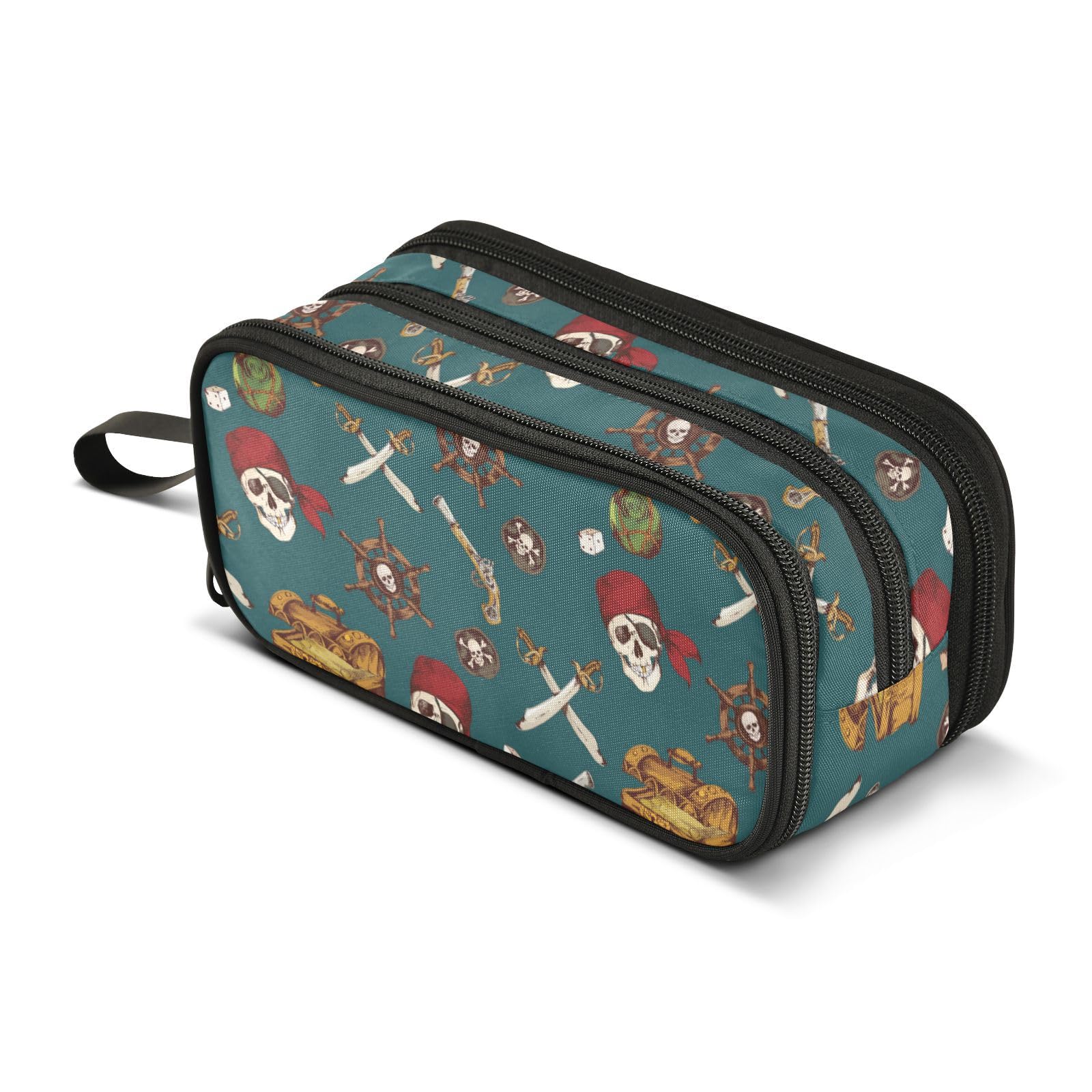 ISAOA Big Capacity Pencil Cases Pirate Skull Treasure Pouch Bag Large Pen Bag Stationery Bag for Girls Boys Adults Student โ image 1
