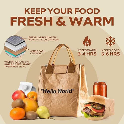 Miniatura 49 de VonNova Lonchera aislada para mujer con aislamiento térmico de alta calidad de 0.157 in, bonita bolsa de almuerzo grande de 7 litros para oficina