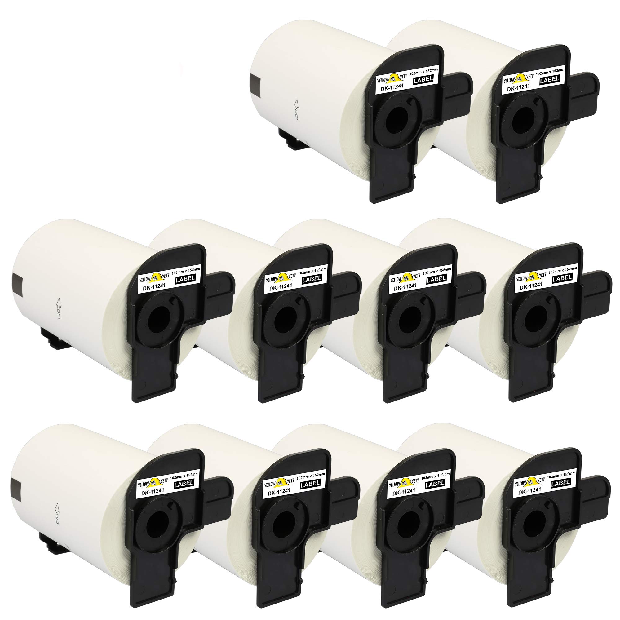 Yellow Yeti 10 Rolls DK-11241 102 x 152mm Large Shipping Labels Compatible with Brother P-Touch QL-1050 QL-1050N QL-1060N QL-1100 QL-1110NWB | 200 Labels per Roll